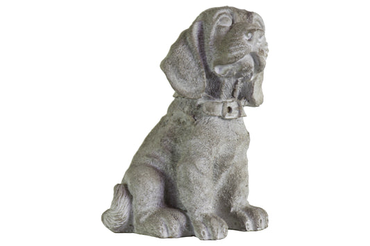 9" Cement Sitting Beagle Dog Figurine