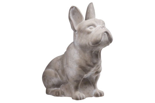 9" Cement Sitting French Bulldog Statue