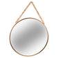 Metal Round Wall Mirror with Top Beads Hanger
