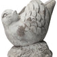 Cement Cardinal Bird Figurine Distressed Finish Gray