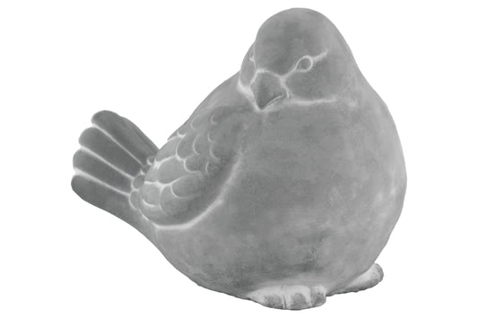 5" Cement Sitting Bird Figurine