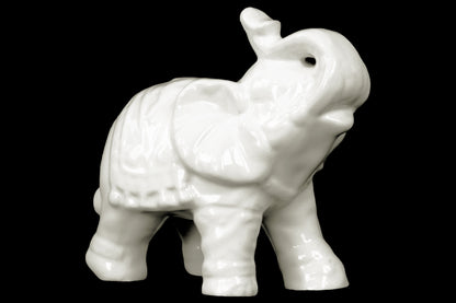 7" Ceramic Trumpeting Standing Elephant Figurine
