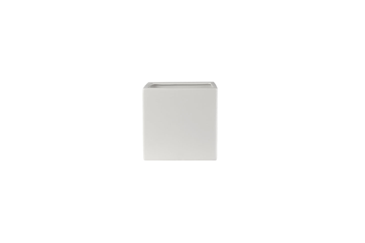 Ceramic Square Pot Matte Finish White-4.00"H