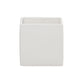 Ceramic Square Pot Matte Finish White-4.00"H