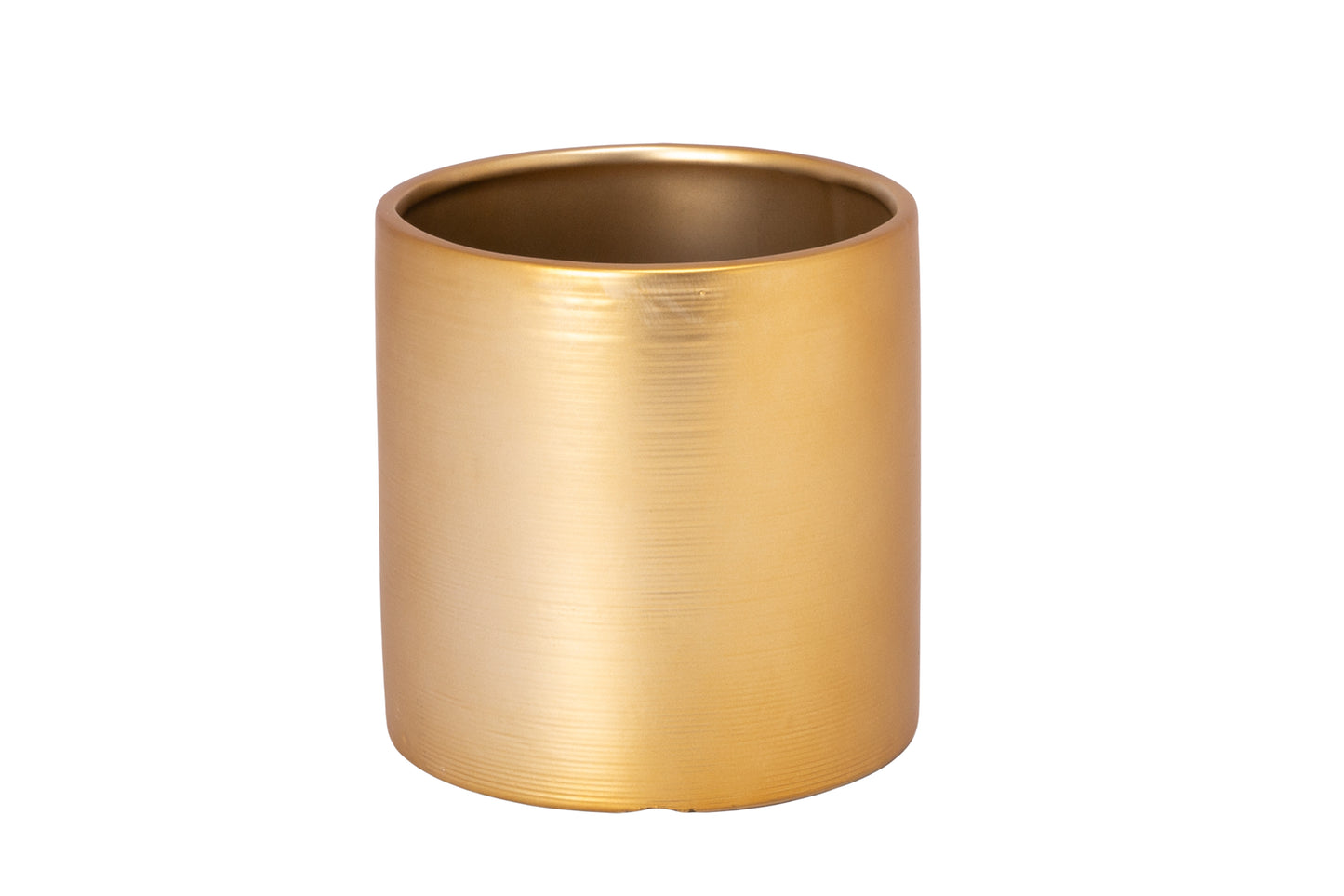 Ceramic Round Pot with Gloss Finish Gold