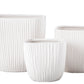 Ceramic Square Pot Matte Finish White-7.50"H