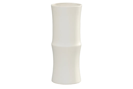 Ceramic Round Vase Matte Finish White-16.00"H