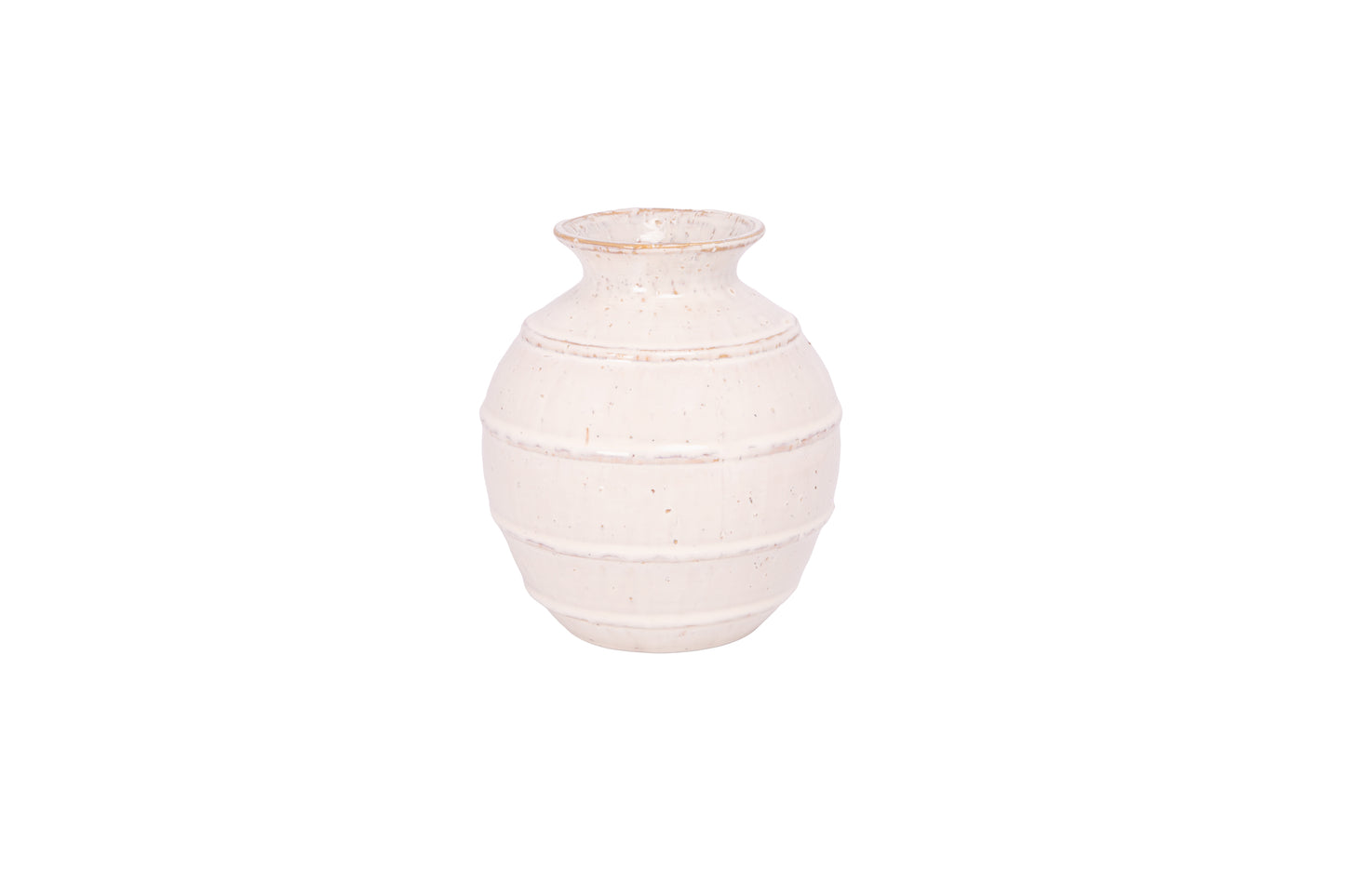 Ceramic Round Vase Gloss Finish Off White