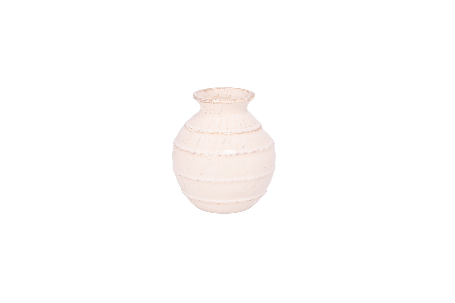 Ceramic Round Vase Gloss Finish Off White