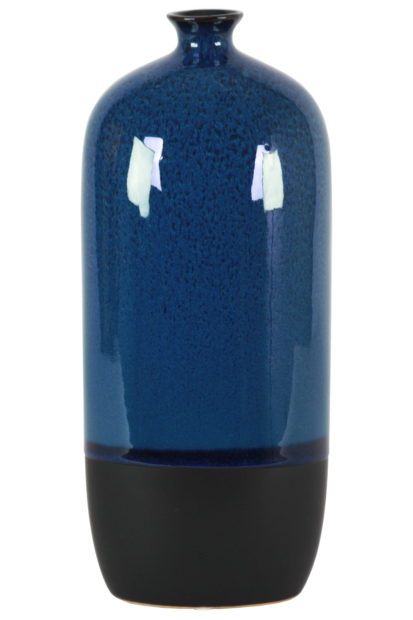 Ceramic Vase Gloss Finish Blue-13.5"H