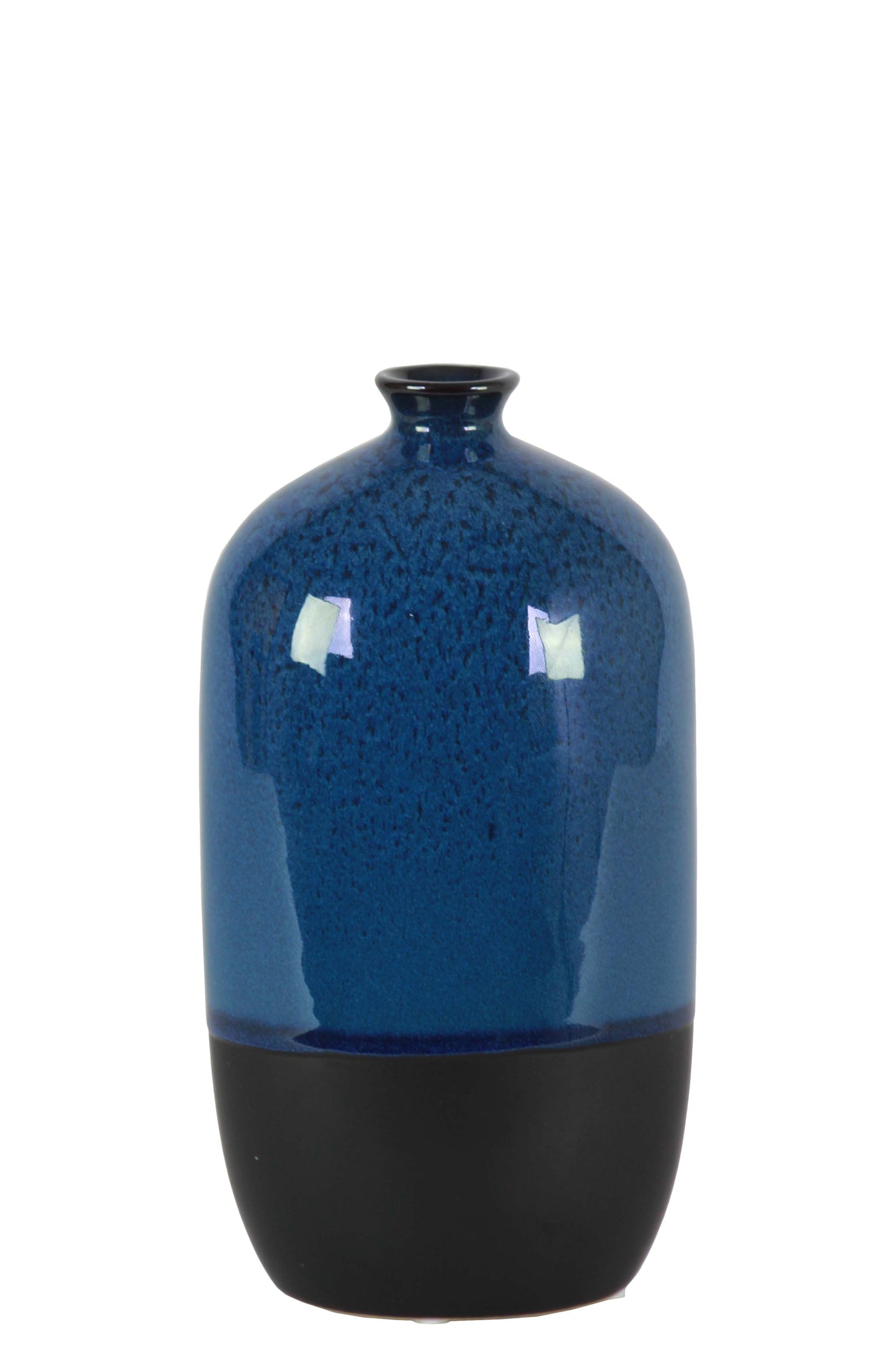 Ceramic Vase Gloss Finish Blue-13.5"H