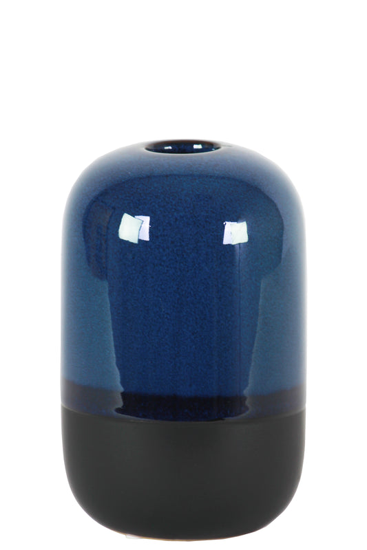 Ceramic Vase Gloss Finish Blue-7.75"H