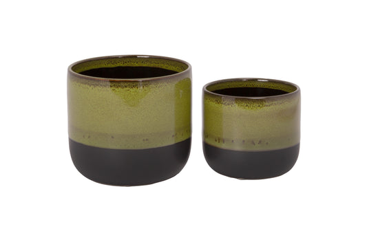 Ceramic Pot Gloss Finish Green-5.25"H