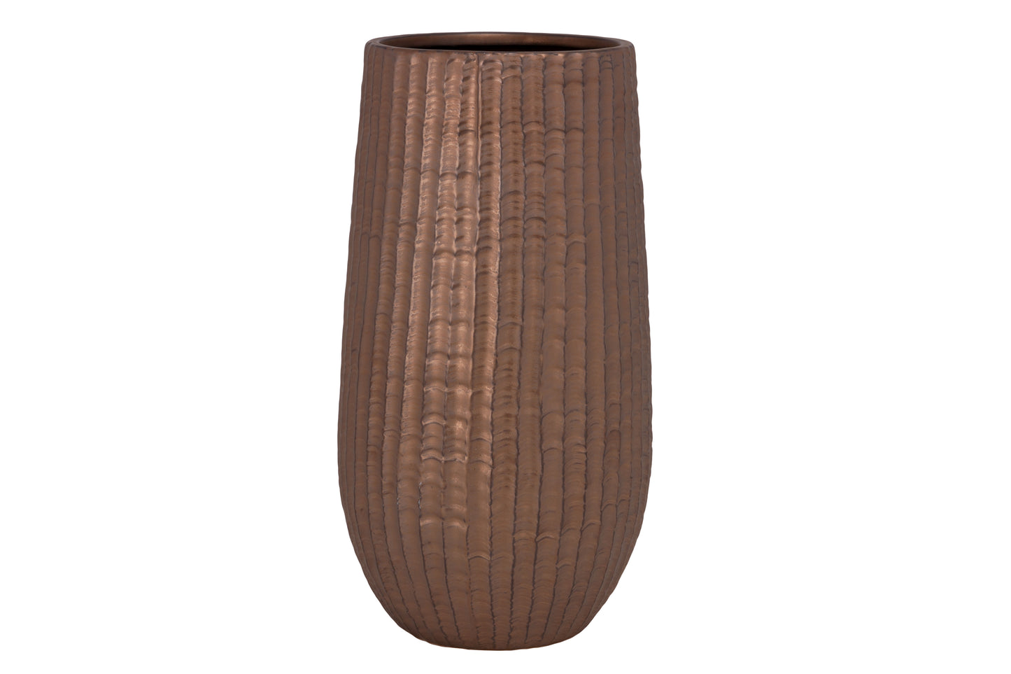 Ceramic  Round Vase Matte Finish Bronze-15"H