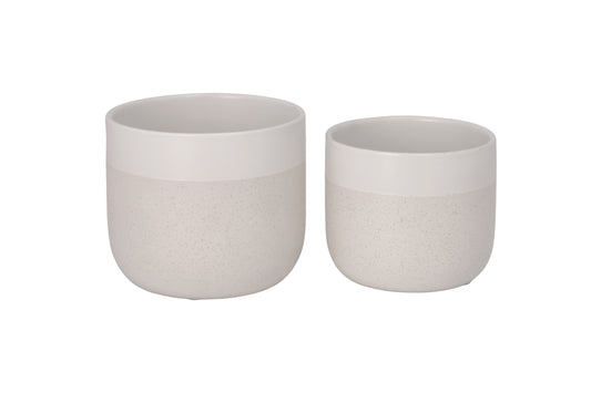 Ceramic Pot Matte Finish Cream-4.75"H