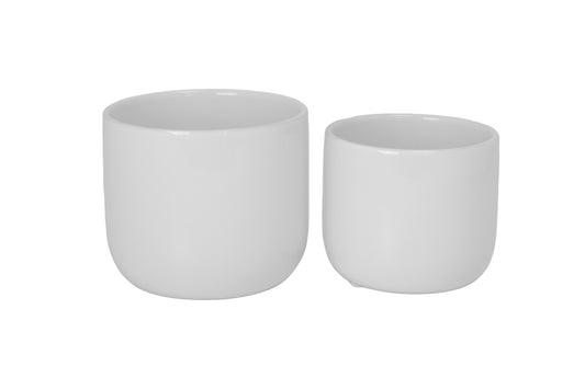 Ceramic Pot Matte Finish Cream-4.75"H