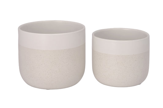 Ceramic Pot Matte Finish Cream-6.00"H