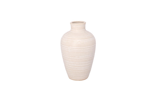 Ceramic Vase Cream-10.25"H