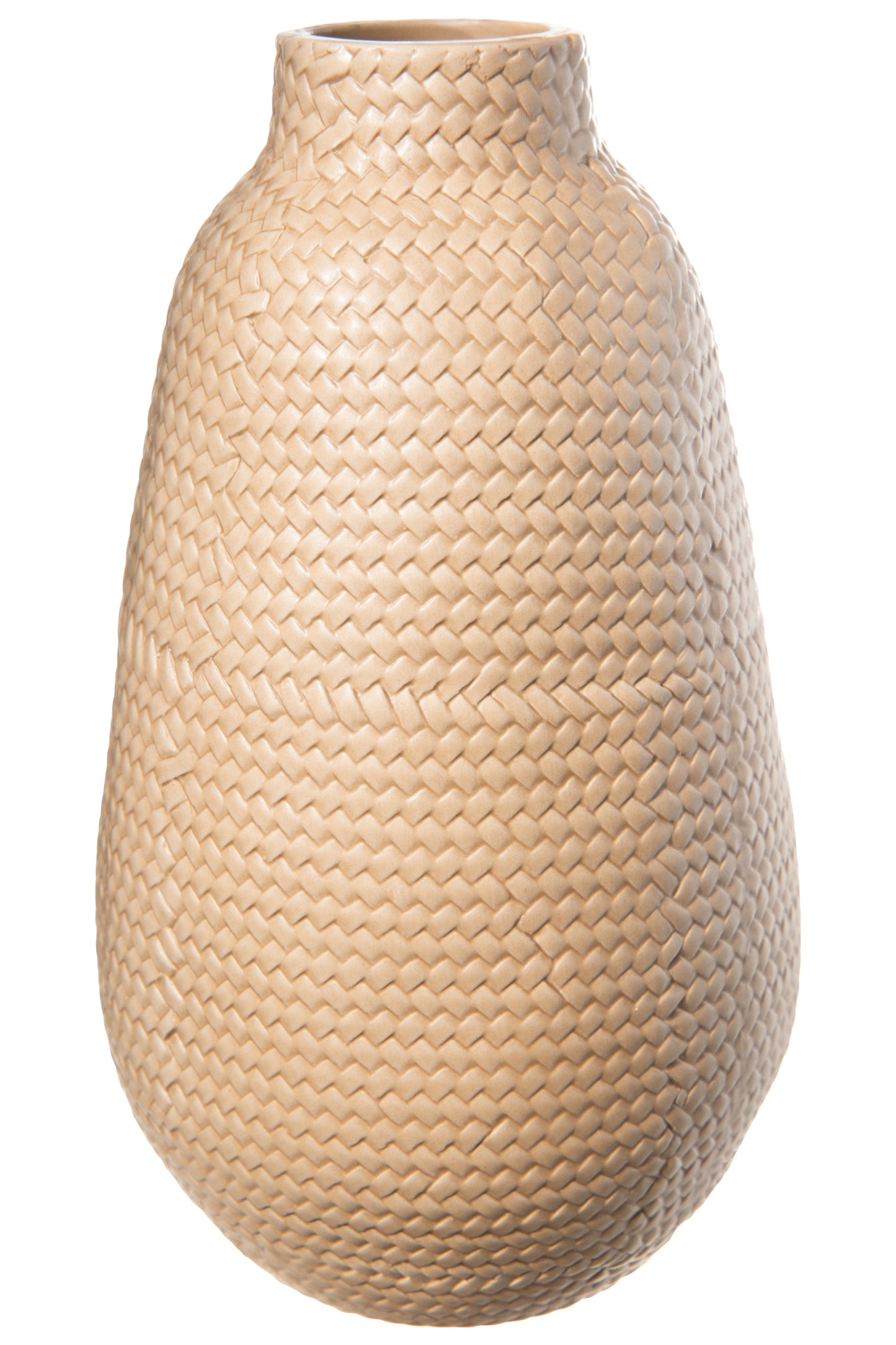 Ceramic Tall Round Bellied Vase Matte Finish Brown-10.00"H