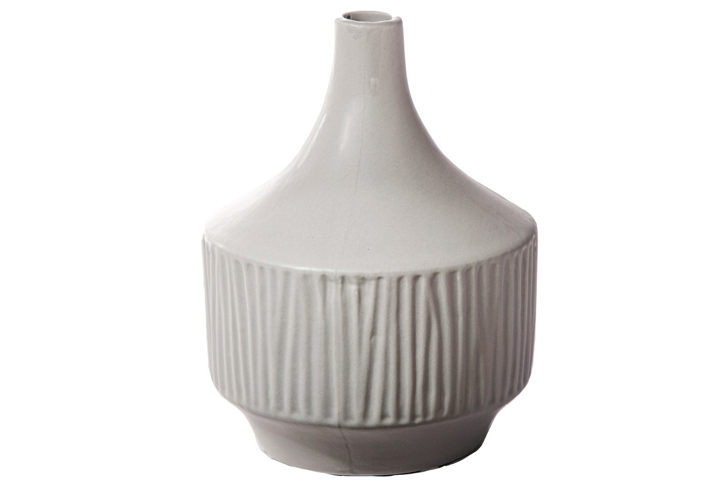 Ceramic Round Vase Matte Finish Gray-9.00"H