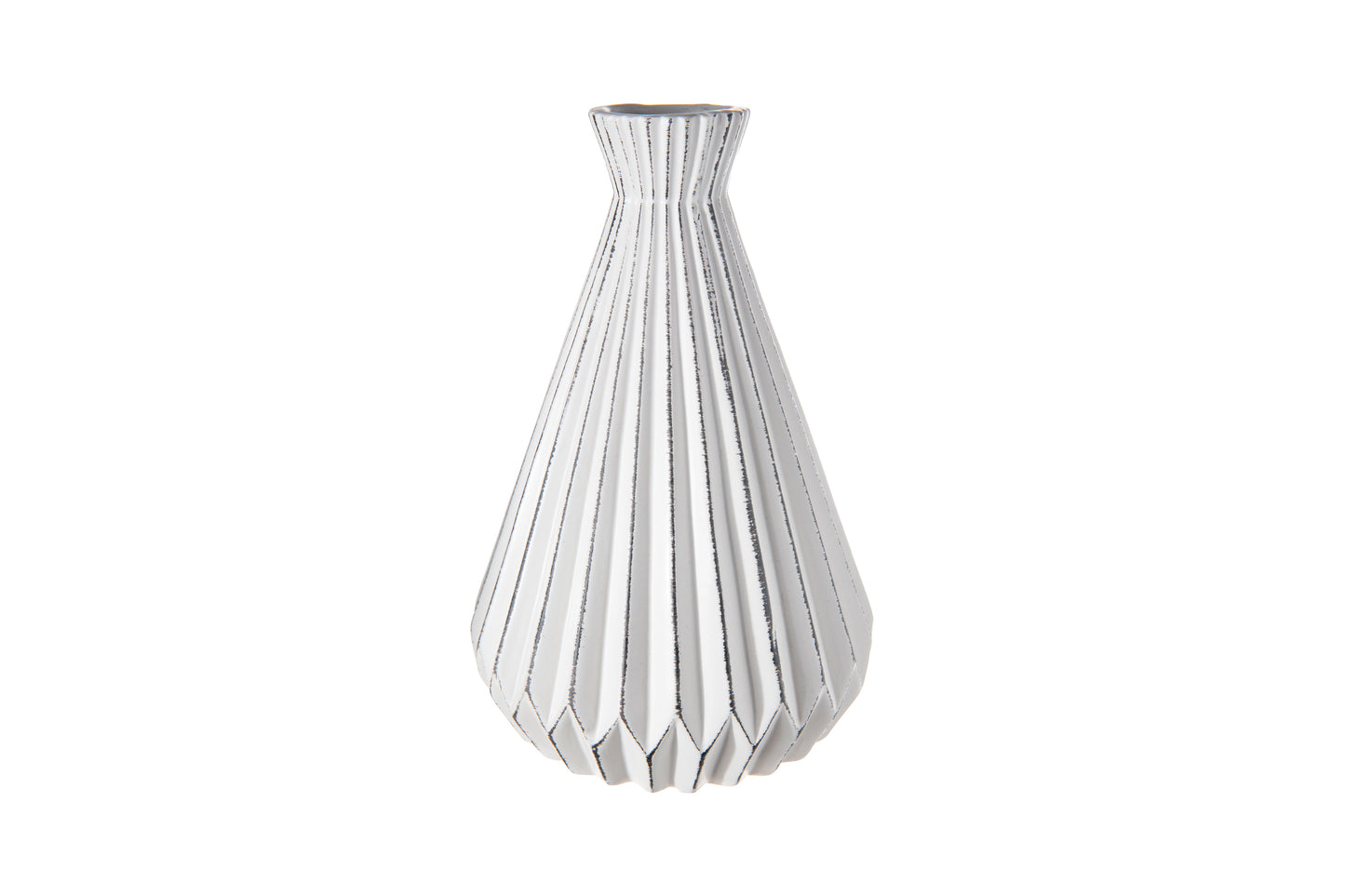 Ceramic Round Bellied Vase Matte Finish White-9.00"H