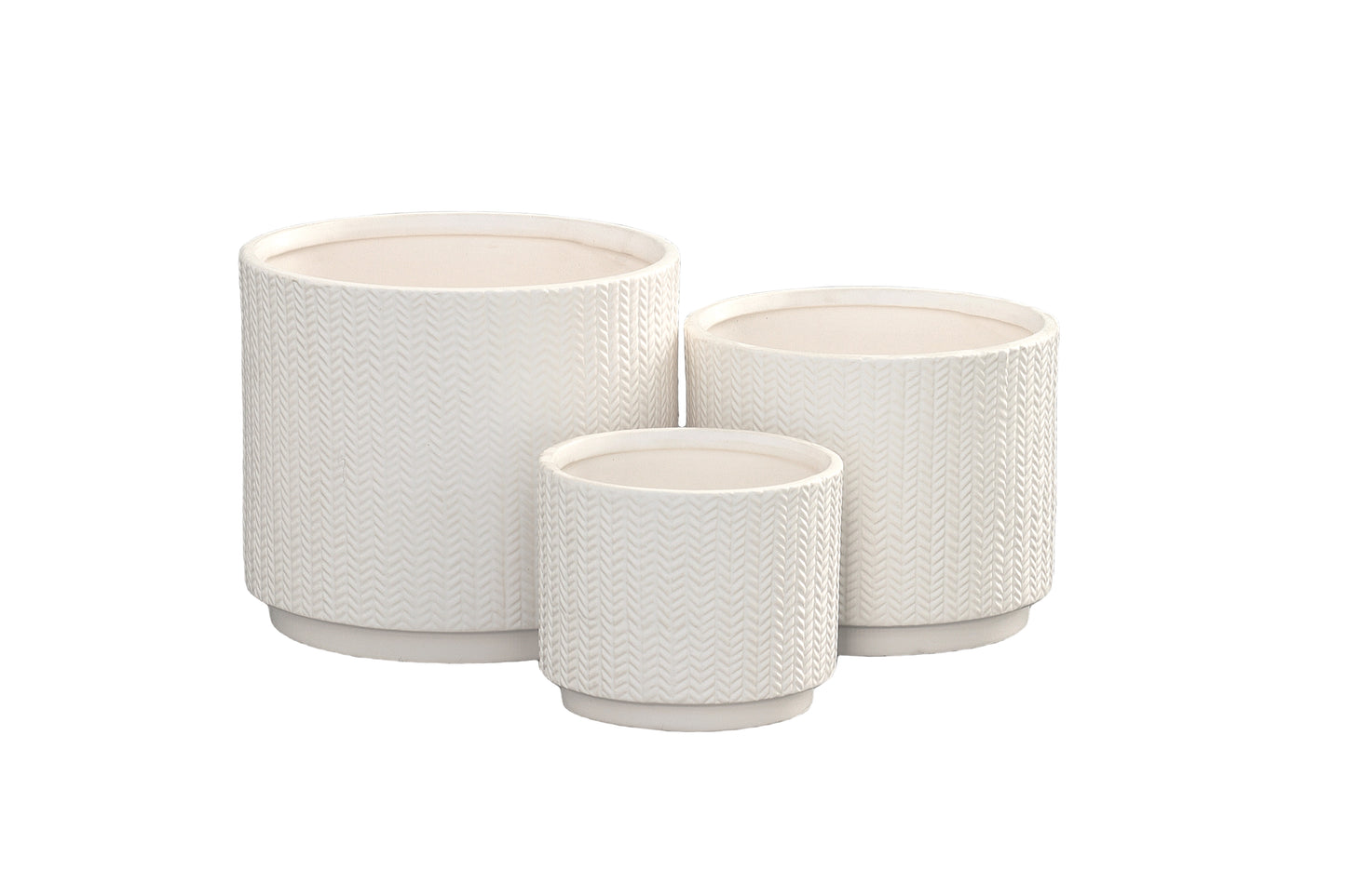 Ceramic Round Pot Matte Finish White-6.25"H