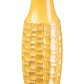 Ceramic Tall Round Vase Gloss Finish Mastard Yellow-10.00"H