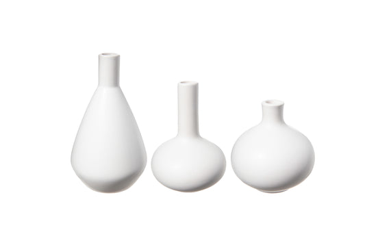 Ceramic Round Bellied Vase Matte Finish White-7.00"H