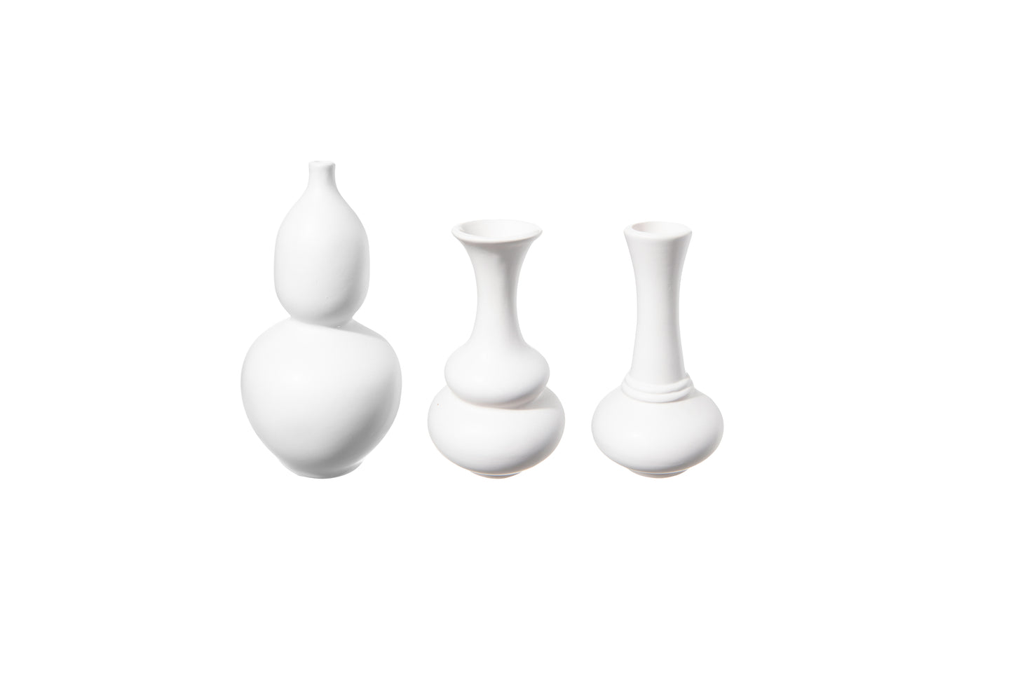 Ceramic Round Bellied Vase Matte Finish White-6.75"H