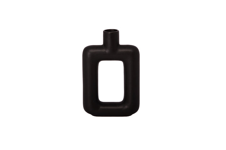 Ceramic Vase Matte Finish Black..6.00"x6.00"x8.00"H