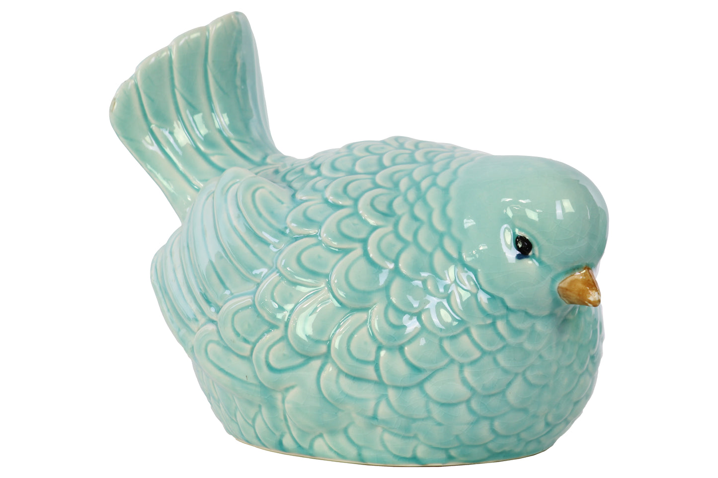 Porcelain Figurine Gloss Finish Teal 9"H