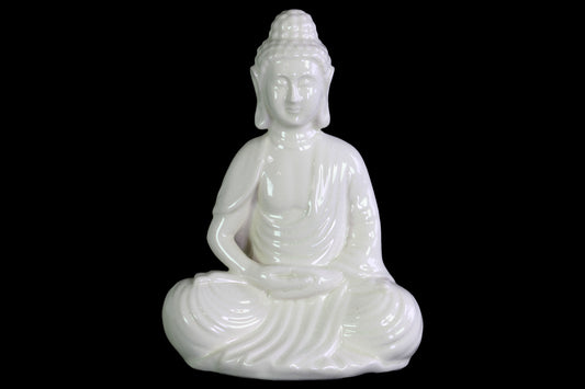 Porcelain Figurine Gloss Finish White 12.5"H