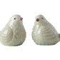 Porcelain Sitting Bird Figurine Gloss Finish Light Blue-6.00"H