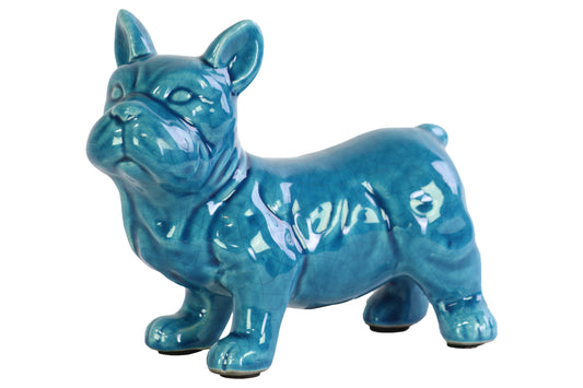 Ceramic Figurine Gloss Finish Turquoise 7"H - 2