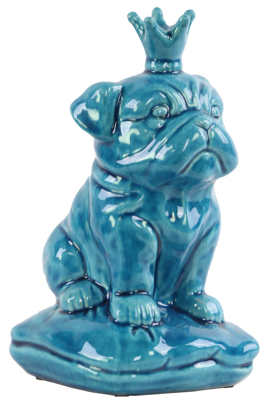 Ceramic Figurine Gloss Finish Turquoise 9.5"H