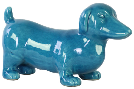 Ceramic Figurine Gloss Finish Turquoise 6"H