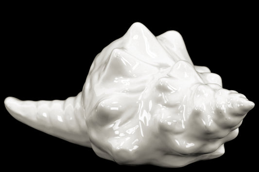 10" Ceramic Conch Seashell Figurine