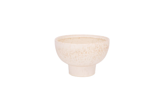 Ceramic Bowl Reactive Finish Cream-6.00"H