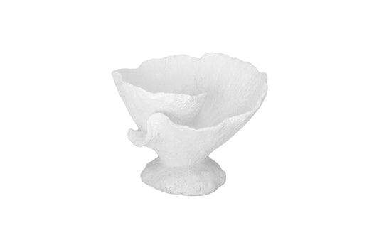 Polyresin Flower Home Deco White-7.25"H