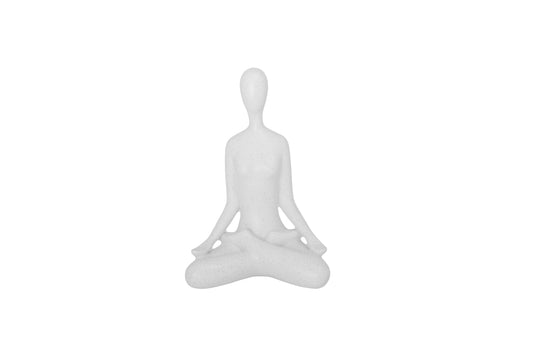 Polyresin Yoga Figure White-7.75"H