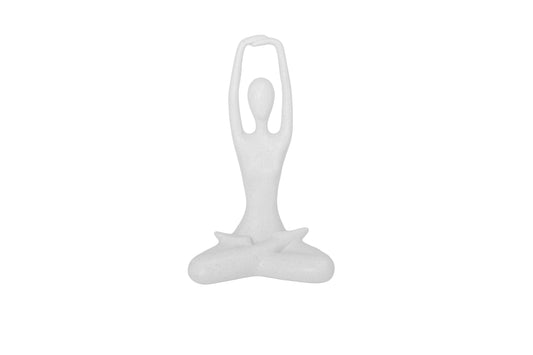 Polyresin Yoga Figure White-9.00"H