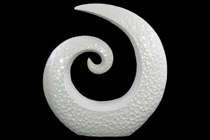 Ceramic Sculpture Gloss Finish White 13"H