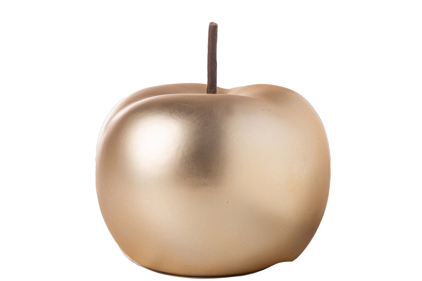 Ceramic Apple Figurine Matte Chrome Finish