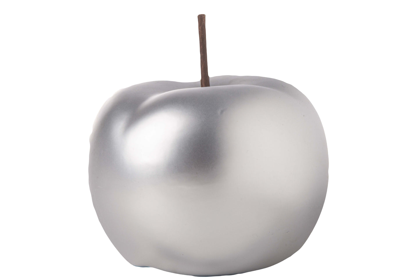 Ceramic Apple Figurine Matte Chrome Finish