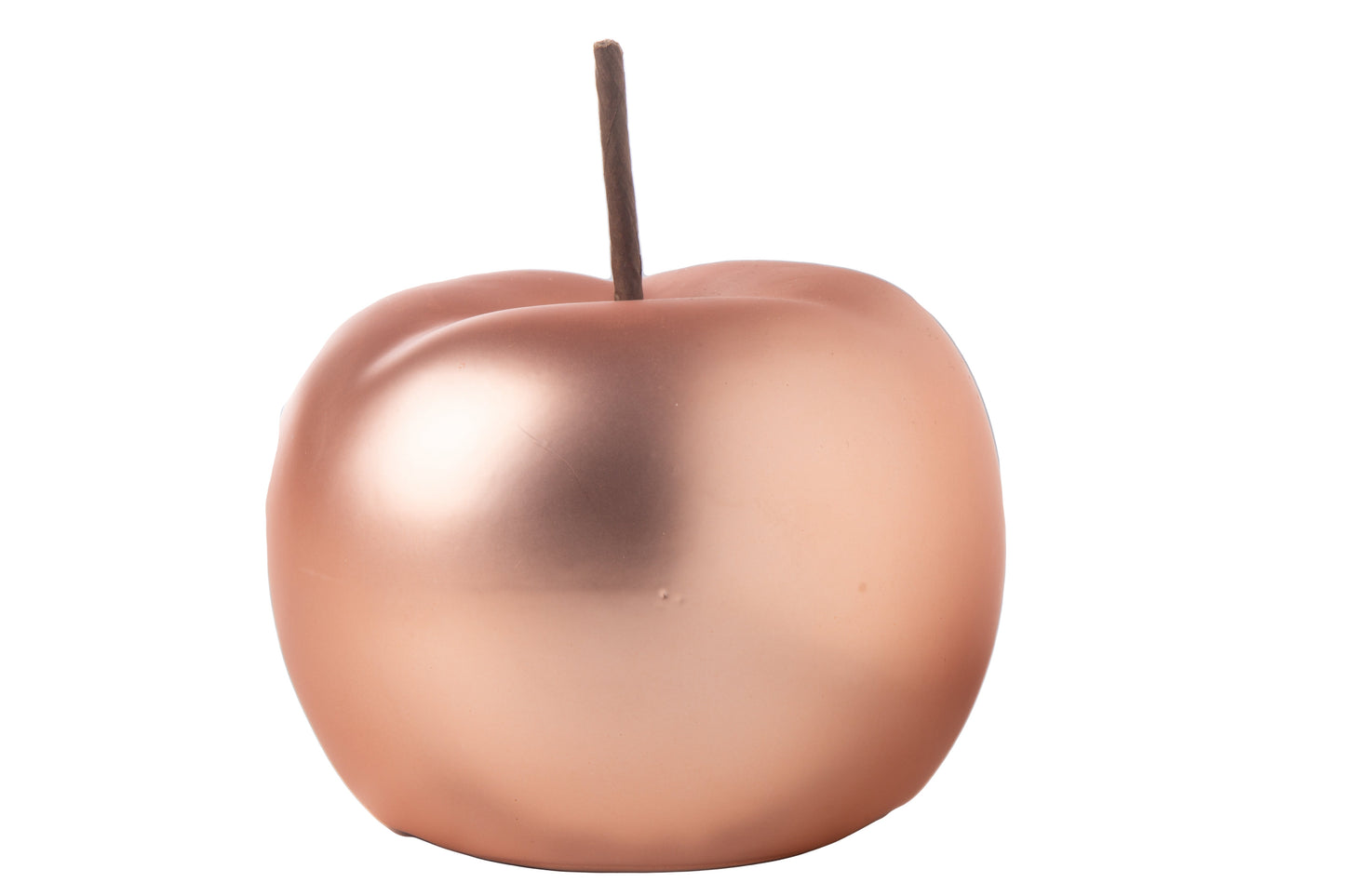 Ceramic Apple Figurine Matte Chrome Finish