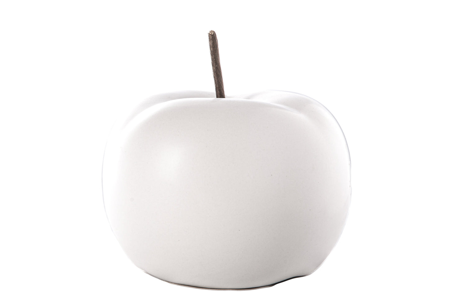 Ceramic Apple Figurine Matte Chrome Finish