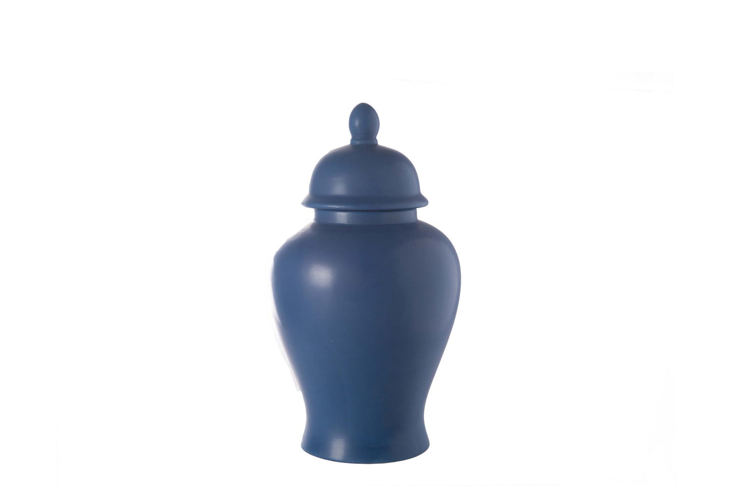 Ceramic Round Ginger/Temple Jar Matte Finish Blue-17.75"H