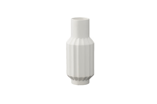 Ceramic Round Bottle Vase Matte Finish White-14.00"H