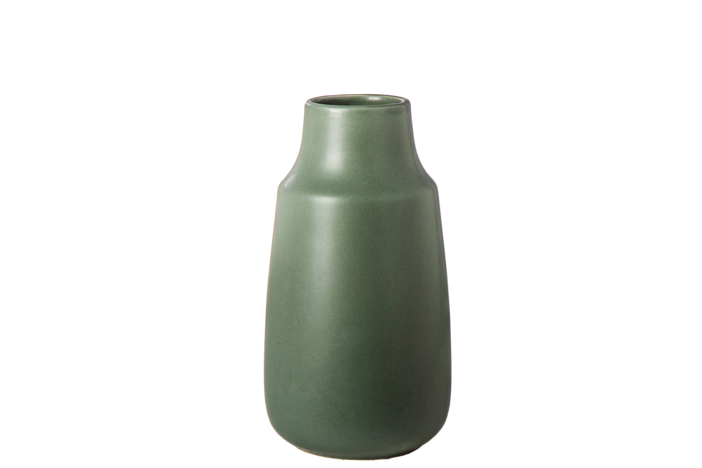 Ceramic Tall Round Bellied Vase Matte Finish Black-9.75"H