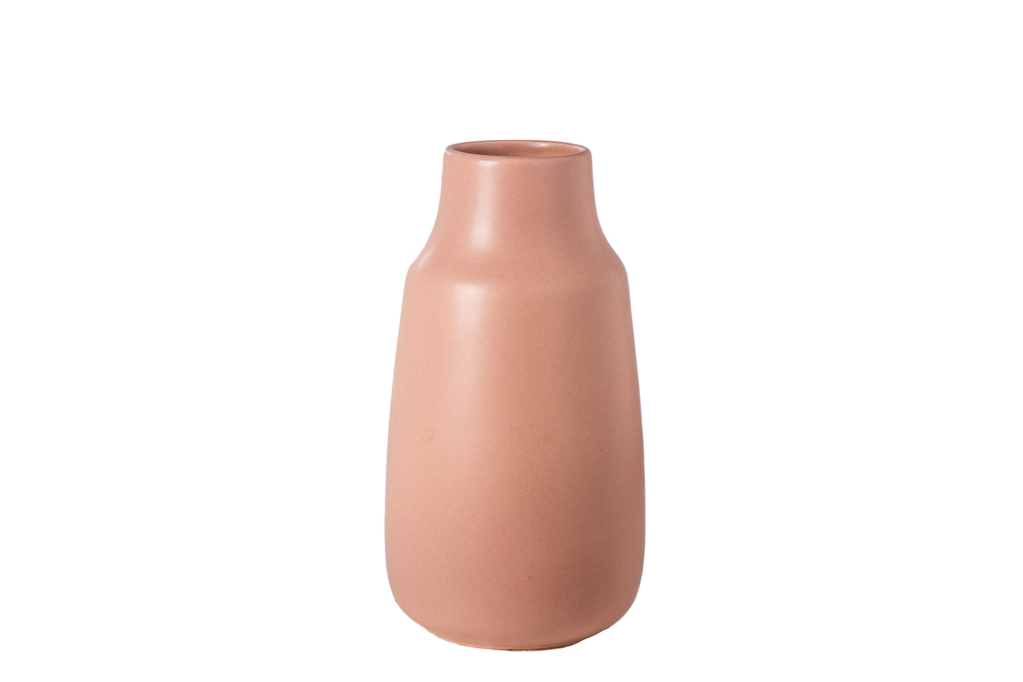 Ceramic Tall Round Bellied Vase Matte Finish Black-9.75"H